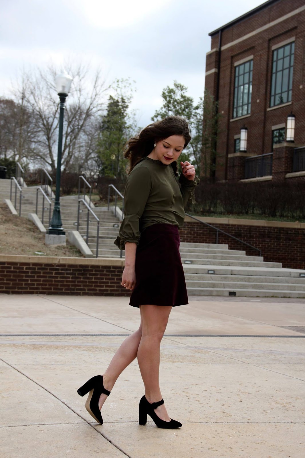 the classic madison: ruffles and suede: ootd