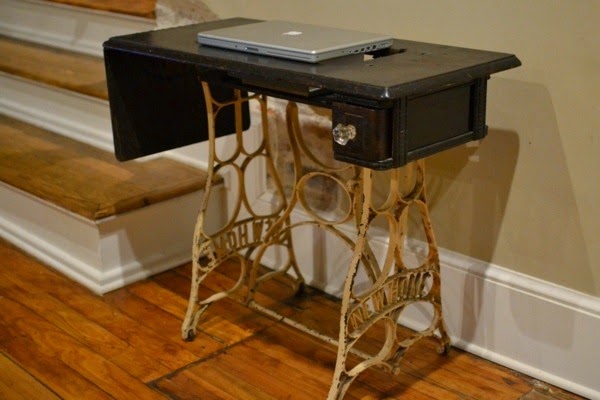Old furniture redesign &#8211; the old sewing machine use as vintage furniture