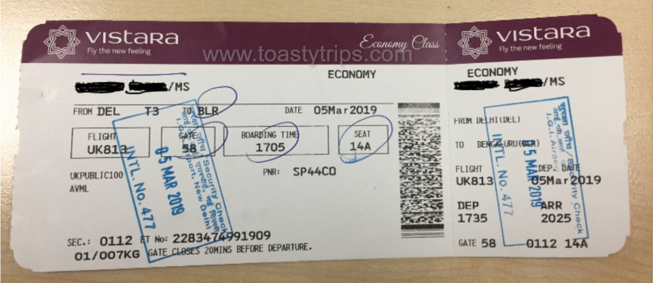 Toasty Trips Vistara Airlines Flight Experience and Review