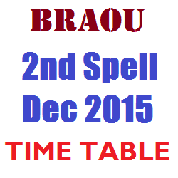 BRAOU Degree Second Spell Time Table Dec 2015