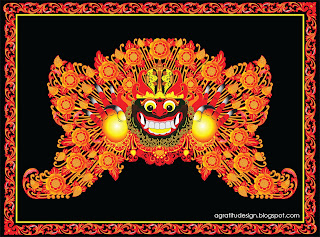Karang Boma Balinese Gate Decoration Vector