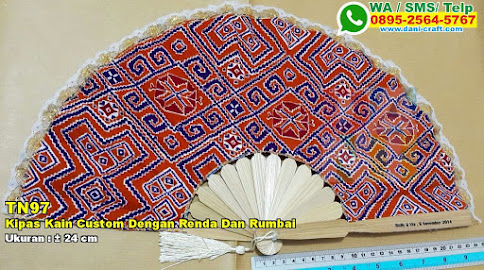 Kipas Kain Custom Dengan Renda Dan Rumbai