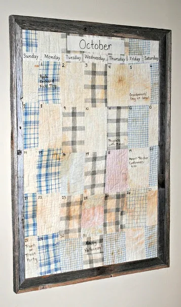 Vintage quilt calendar, by Three Scoops of Love, featured on I Love That Junk