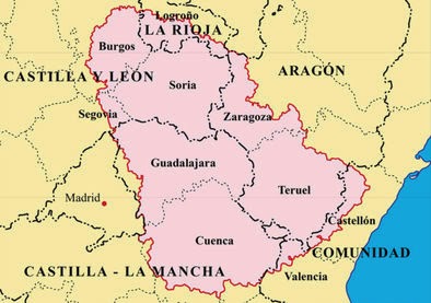 Mapa de la "Serranía Celtibérica"