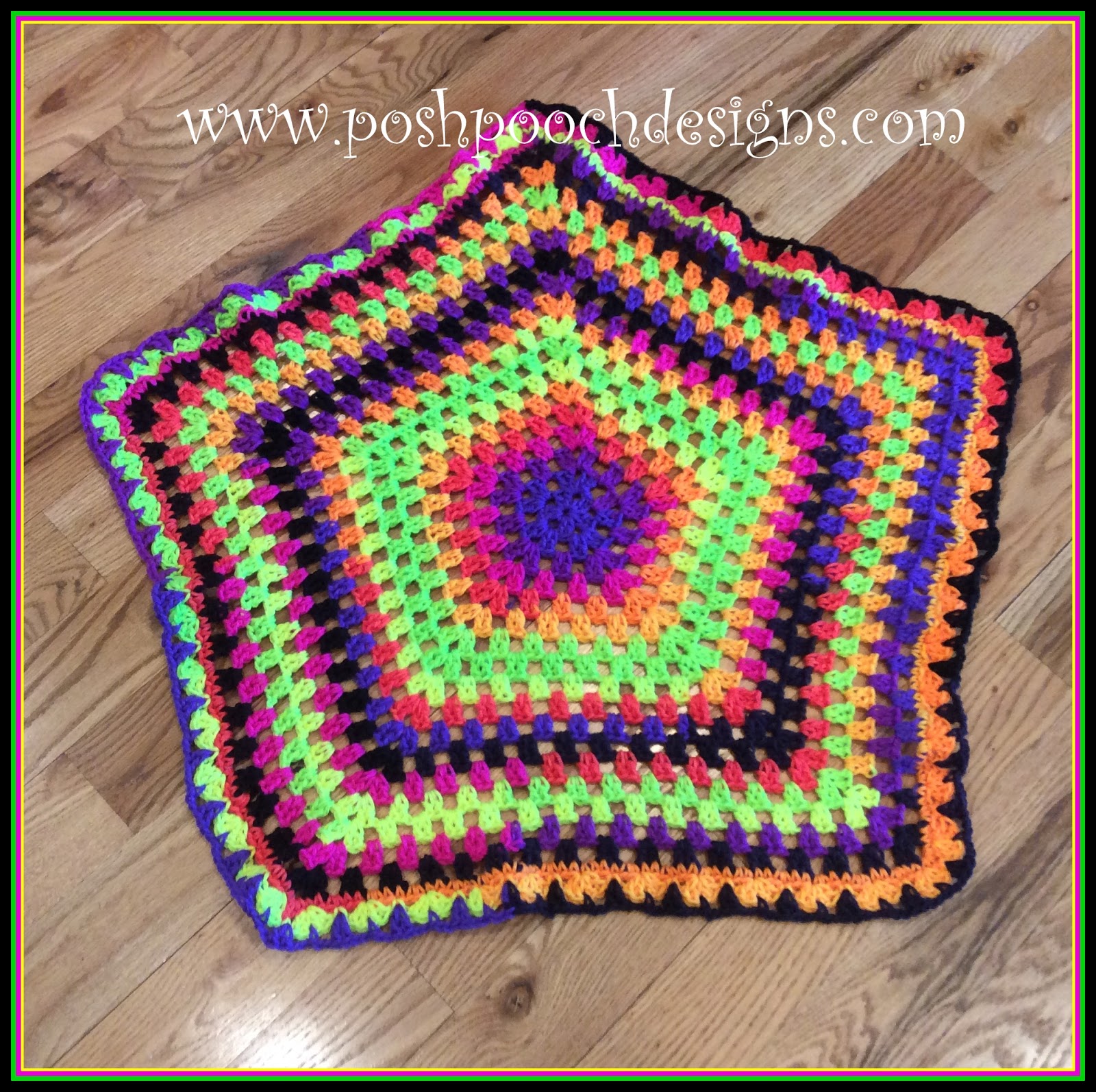 Posh Pooch Designs Swirling Rainbow Blanket Crochet Pattern And Red