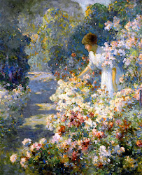 garden paintings graves fuller abbott morning painting oil canvas flower gardener painter gardens simple fine woman artwork american 1859 1936