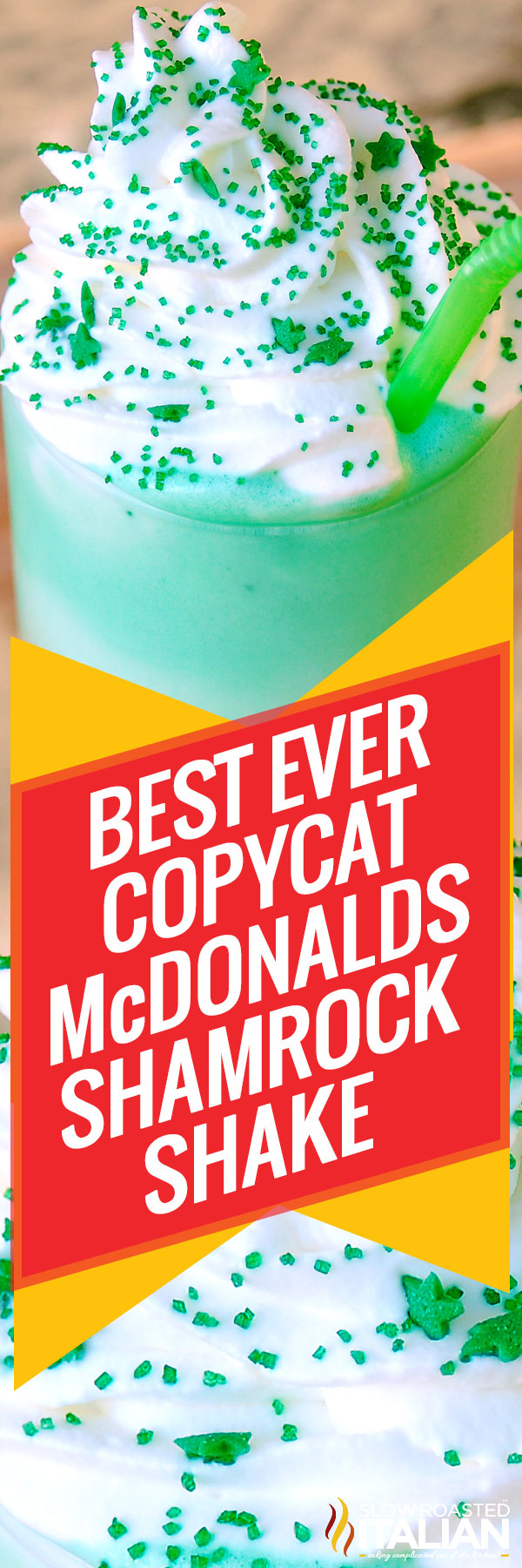titled pinterest collage for mcdonald's shamrock shake