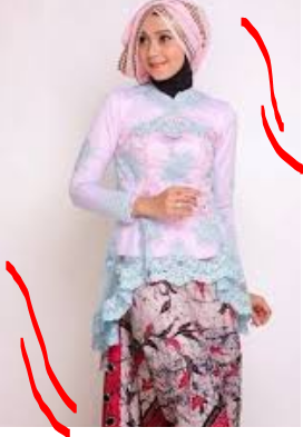 model gamis brokat kombinasi batik