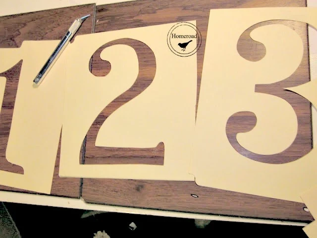 hand made number stencils