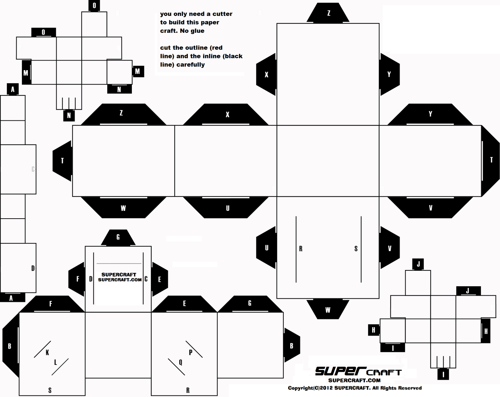 Blank Papercraft Template Papercraft Templates Paper Toys Template ...