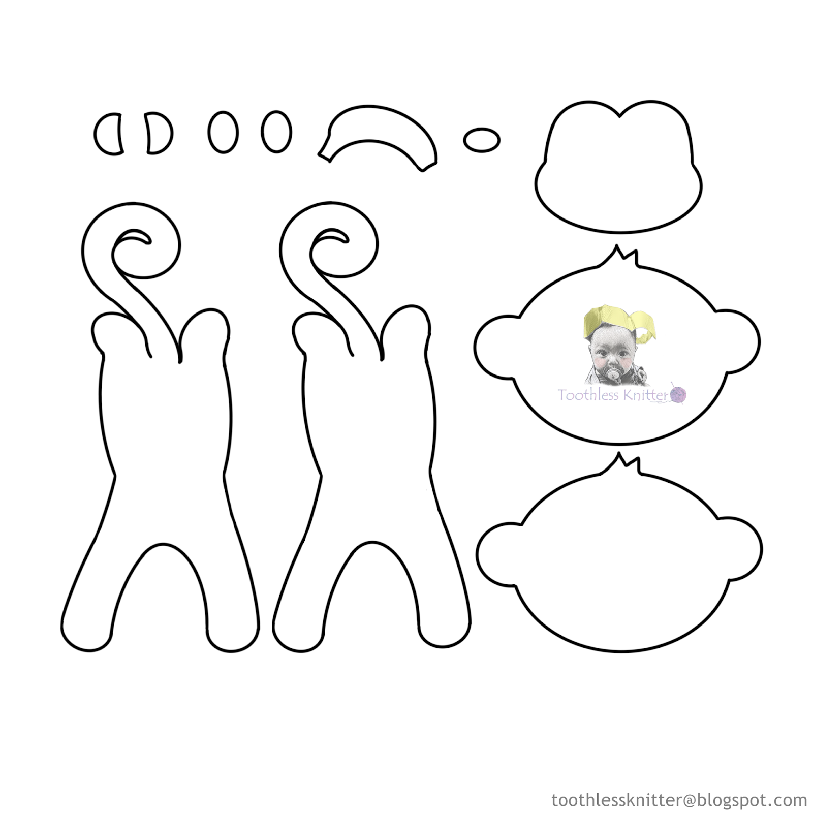 monkey felt template