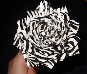 Zebra Print Duct Tape Flower