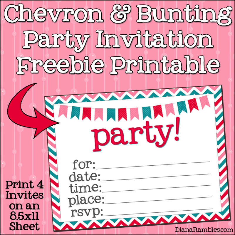 Freebie Printable Chevron Party Invitation Diana Rambles