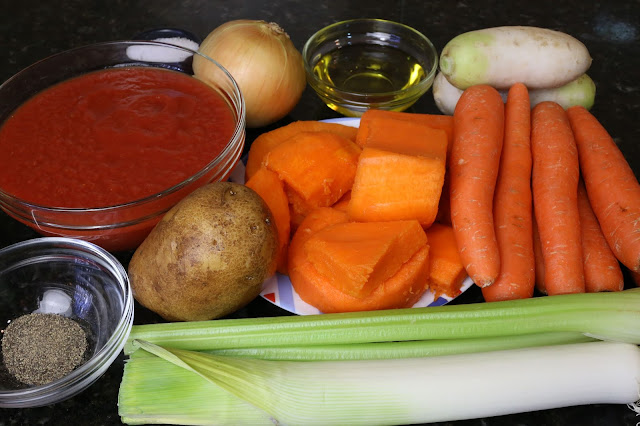 Ingredientes para puré o crema de verduras