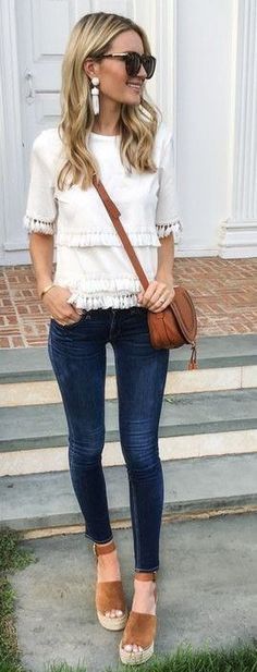 summer casual style addict: top + skinny jeans