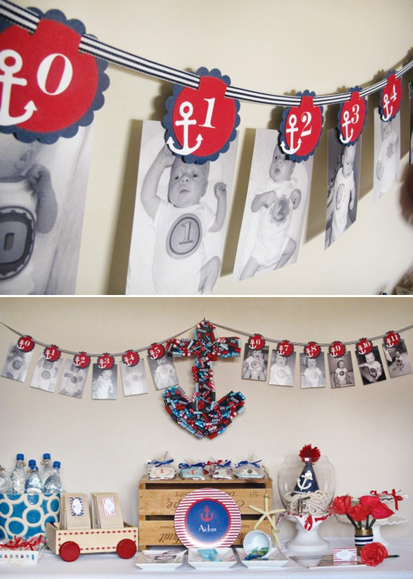 A Red, White and Blue Nautical 1st Birthday Party - BirdsParty.com