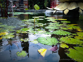 Water Garden Of The Lotus Pond Fountain In The Yard Of Buddhist Monastery In Bali Indonesia