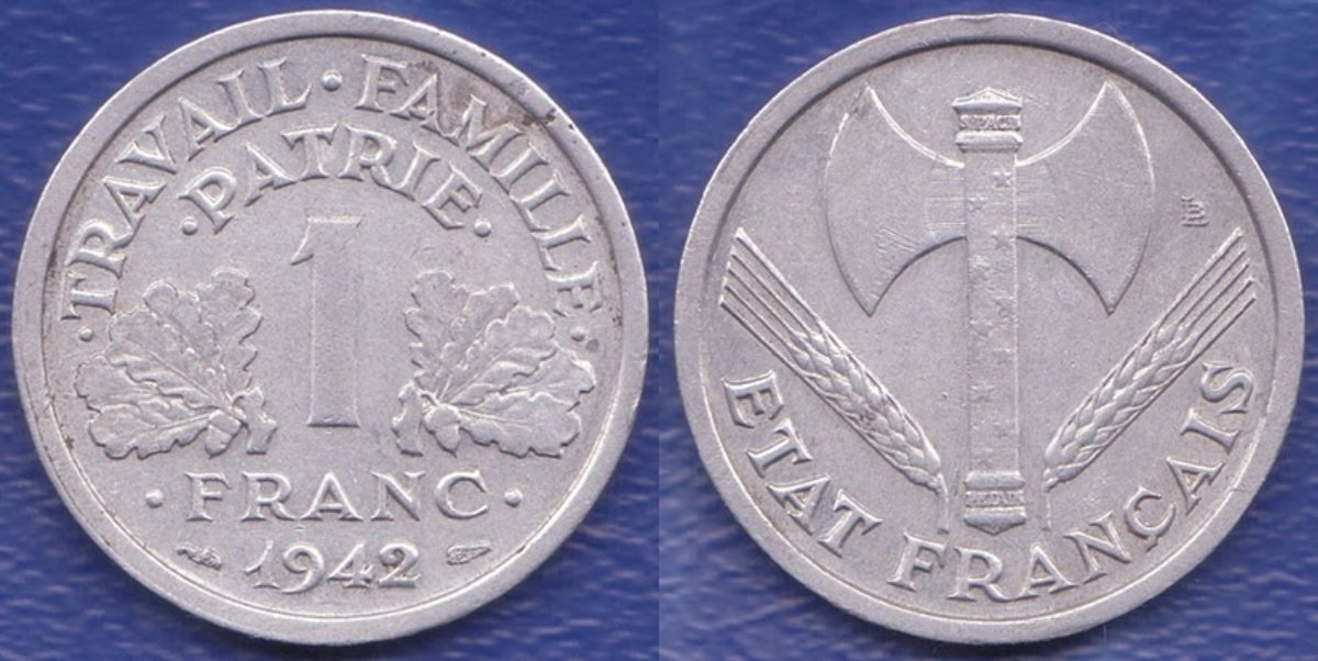 My coins collection 1 Franc 19421944