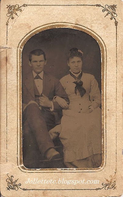 Unknown couple pictured in photo album of Mary Jollett Davis