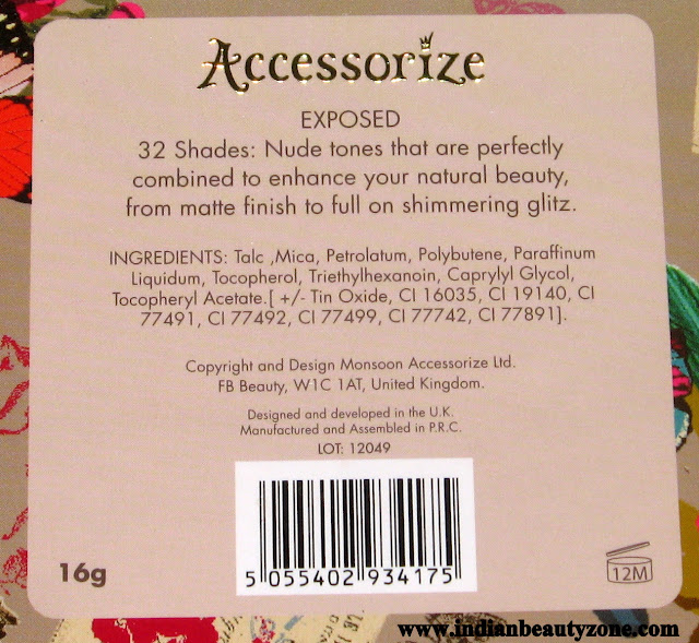 Indian Beauty Zone: Accessorize Exposed Palette Review, Swatches and ...