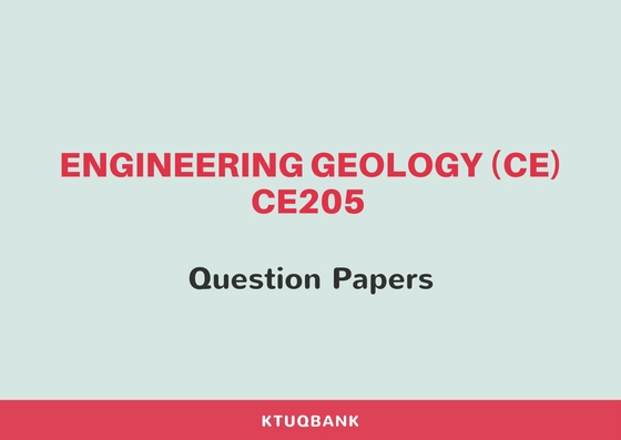Engineering Geology | CE205 | Question Papers (2015 batch)