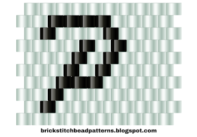 Free brick stitch beaded alphabet pattern letter P download.