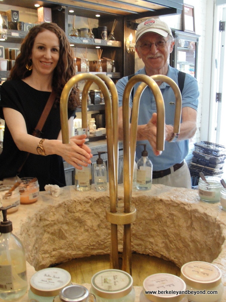 hand-washing ritual at Sabon shop in NYC