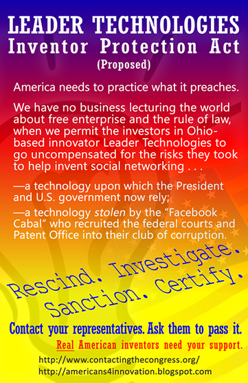 Leader Technologies Inventor Protection Act - Go to the Contacting Congress website