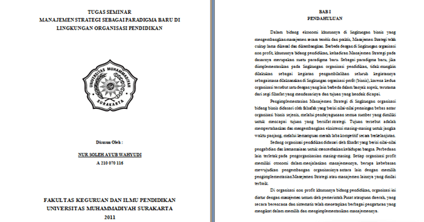 Contoh Makalah Manajemen Srategi Sebagai Paradigma Baru Di Lingkungan Organisasi Pendidikan Klik Contoh Makalah