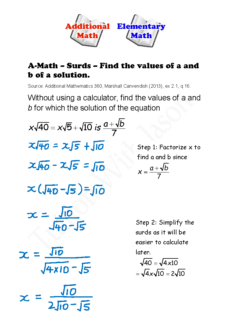 a-math-surds-find-the-values-of-a-and-b-of-a-solution-singapore