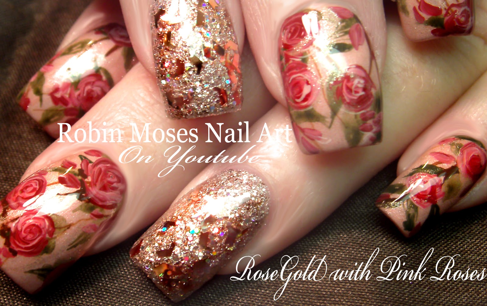 Robin Moses Nail Art Rosegold Nails How To Paint Roses Rosegold Nails How To Paint Roses Nail Art Designs And A Tutorial