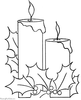 Decorated Christmas candles Religious coloring page for kids