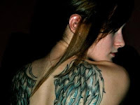 Angel Wings Tattoo On Back Woman