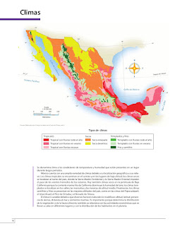 Apoyo Primaria Atlas de México 4to grado Bloque I lección 7 Climas 
