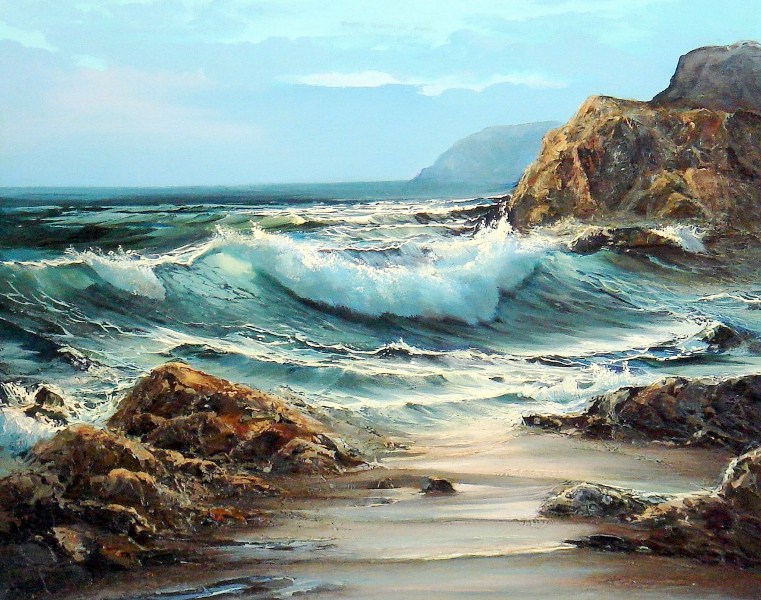 Imágenes Arte Pinturas Paisaje con rocas del mar Imágenes Arte Pinturas Paisaje con rocas del mar
