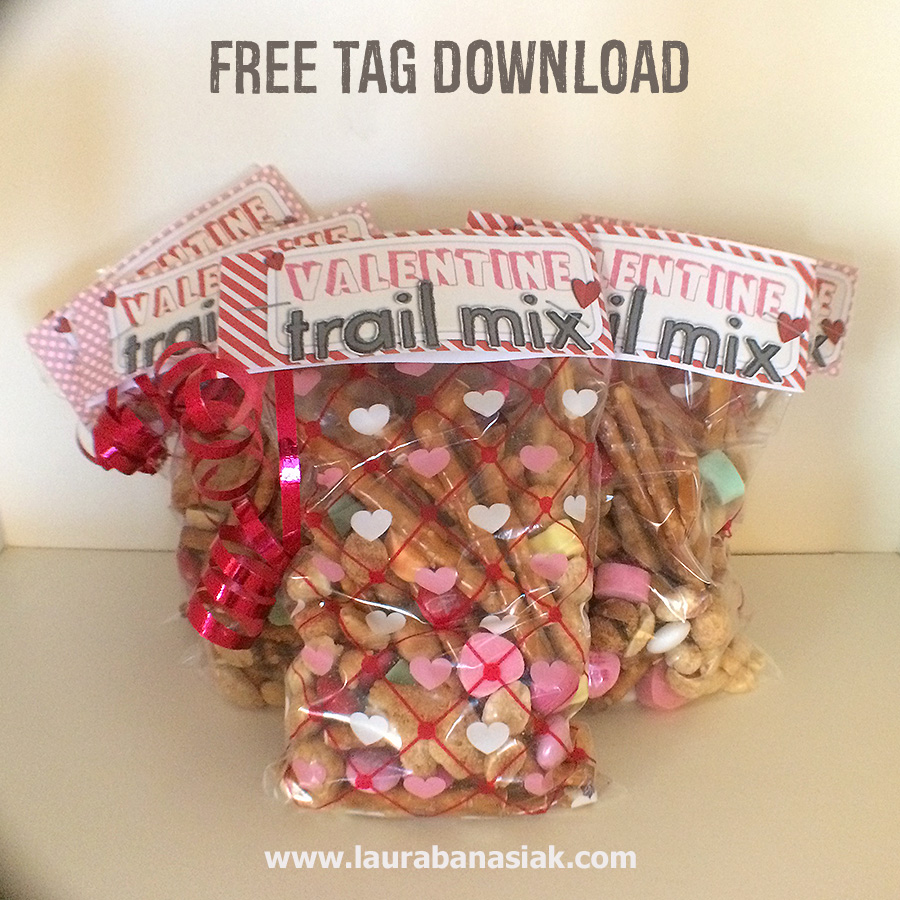Digital Designs by Laura Banasiak Valentine Trail Mix Printable Tag