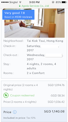 Hong Kong hotel comparision