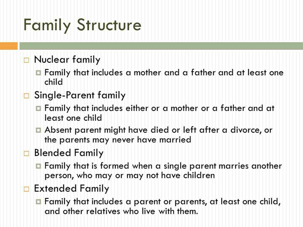 English Honori Garcia: Different Types of Family