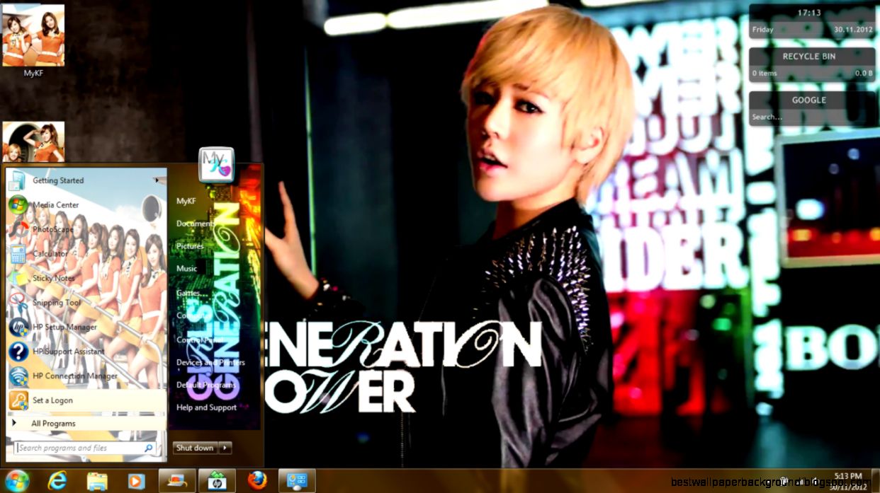 My KPOP 7 GIRLS GENERATIONS FLOWER POWER WINDOWS 7 THEME
