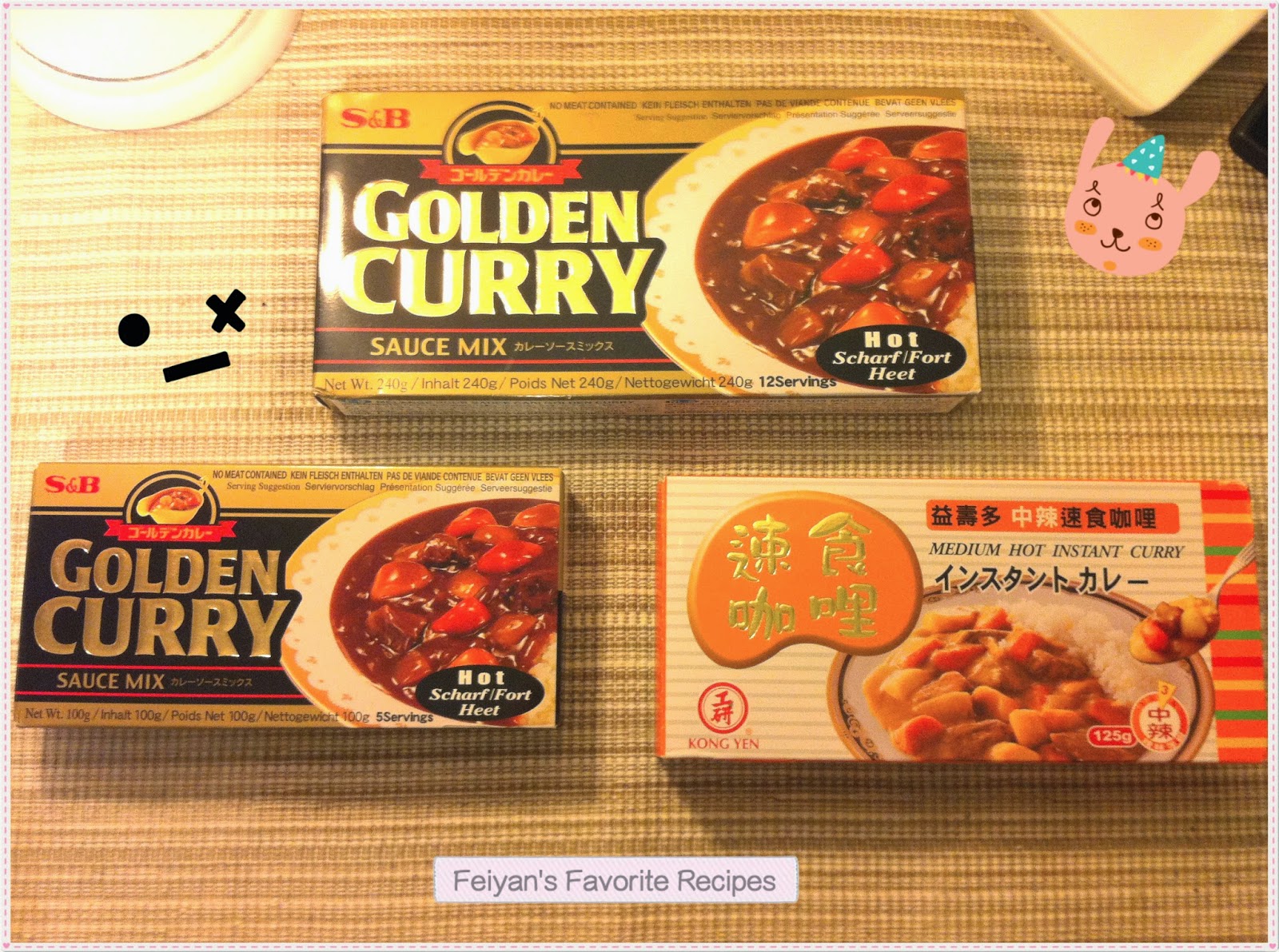 Feiyan's Favorite Recipes Homemade Japanese Curry Block und Curry Rice