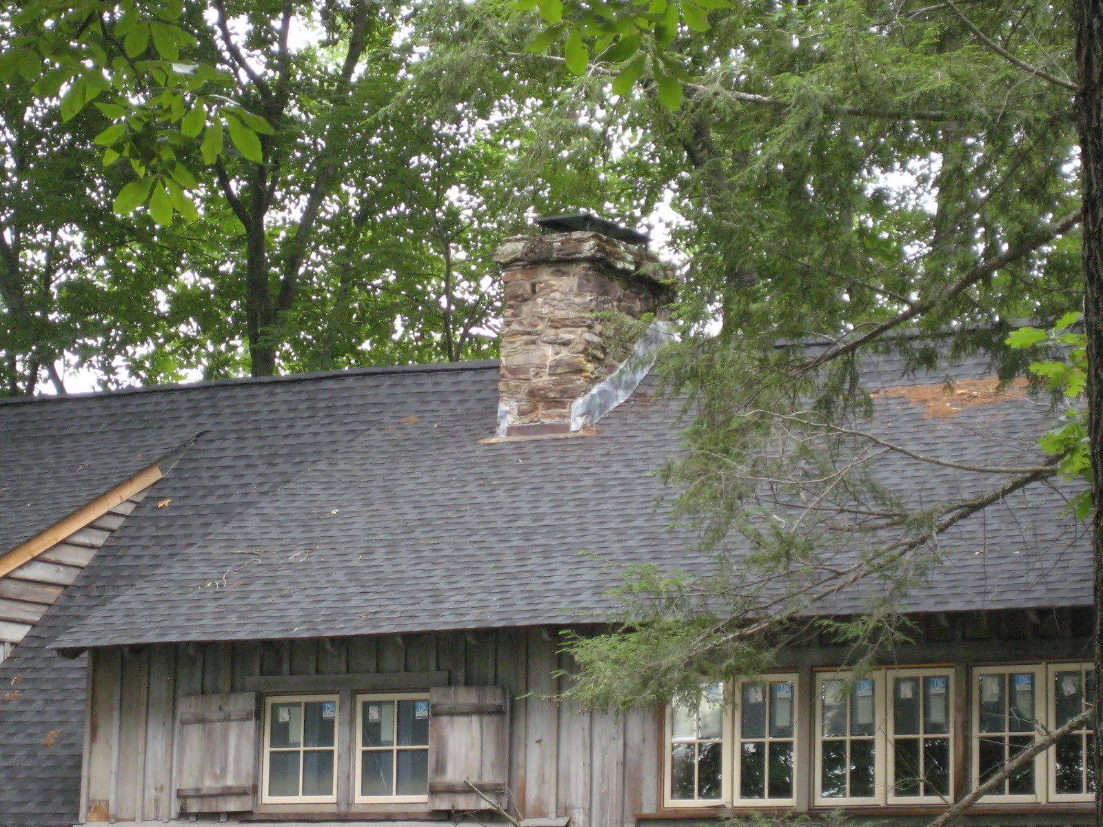 Living at Hanshill exterior paint starting, chimney cap