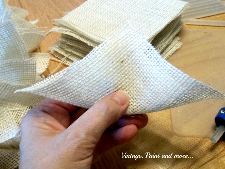 Vintage, Paint and more... steps to making a burlap wreath 