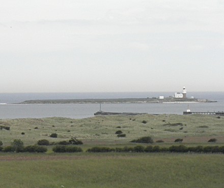 Coquet Island, Northumberland viewed from Warkworth Castle