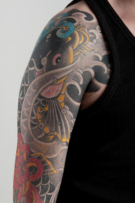 Diego Azaldegui Japanese koi tattoo sleeve