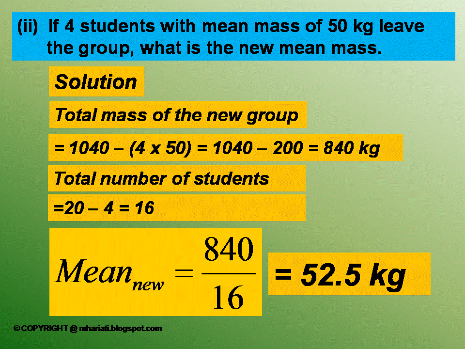 TIP BELAJAR MATEMATIK (TIPS FOR LEARNING MATHEMATICS) EXAMPLE 1 MEAN