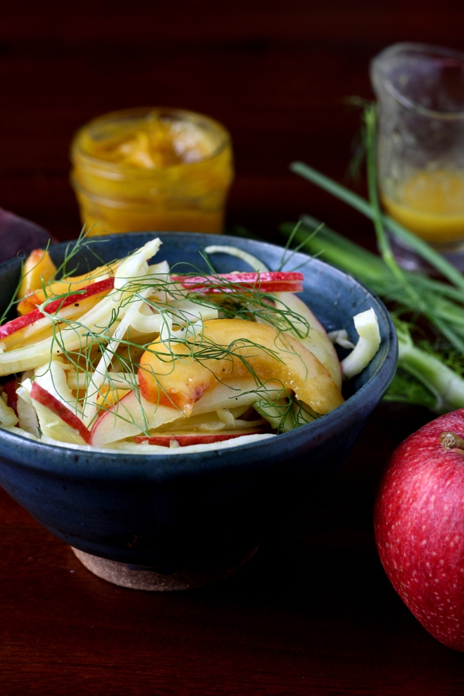 Mango & Tomato Fennel And Kohlrabi Salad With Fruit And Mango Vinaigrette