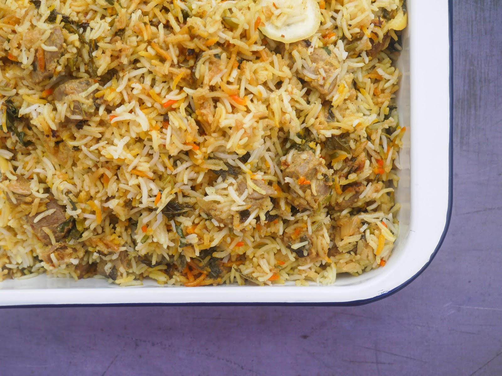 This Muslim Girl Bakes Boneless Lamb Biryani.