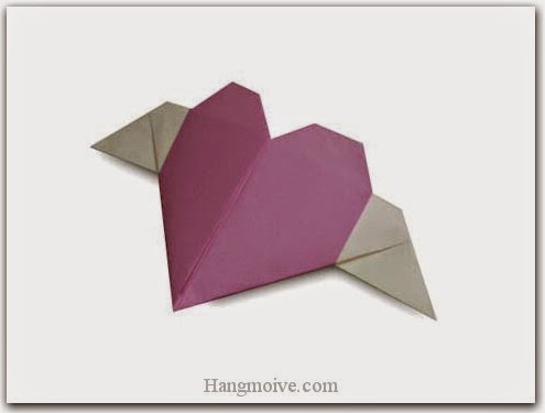 Cách gấp, xếp trái tim có cánh bằng giấy origami - Video hướng dẫn xếp hình trái tim quà tặng - How to fold a Heart with wings