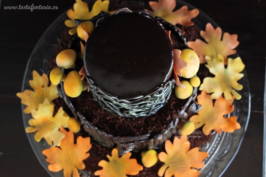 Tarta árbol de chocolate