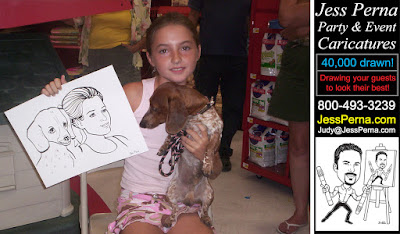 Owner and pet cartoons caricaturist for hire.